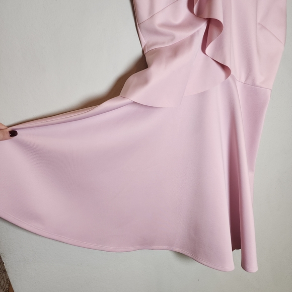 Ted Baker Blush Pink Ruffle Sleeveless Mini Dress Pockets Ted Size 4 Size 10/12 - Picture 14 of 16